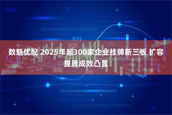 数魅优配 2025年超300家企业挂牌新三板 扩容提质成效凸显